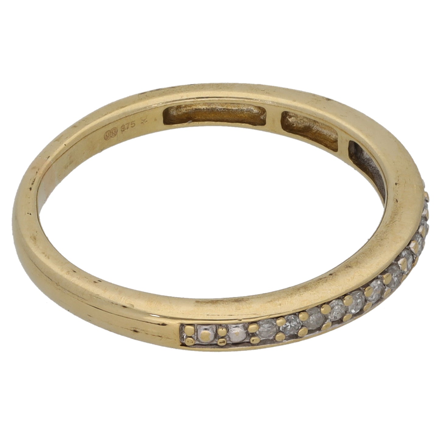 9ct Gold 0.09ct Diamond Half Eternity Ring Size L