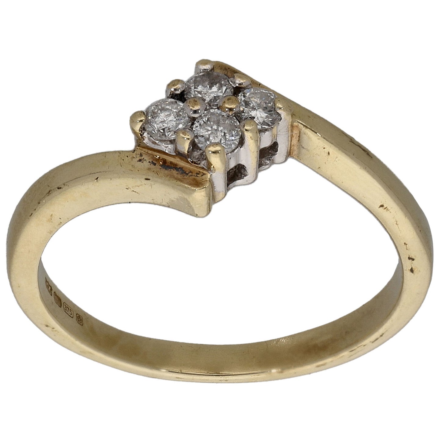 9ct Gold 0.20ct Diamond Cluster Ring Size N