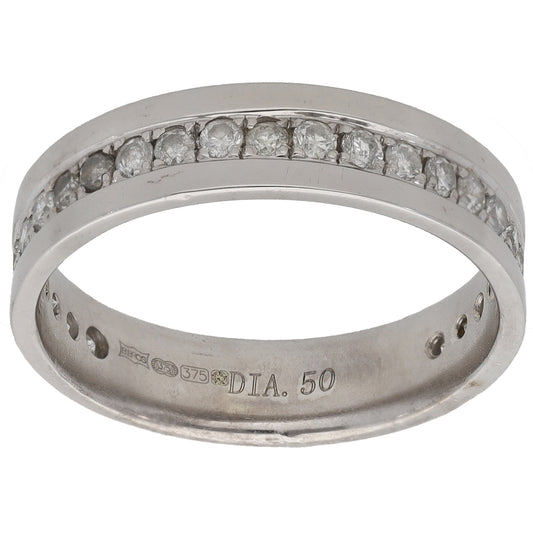 9ct White Gold 0.50ct Diamond Eternity Ring Size M