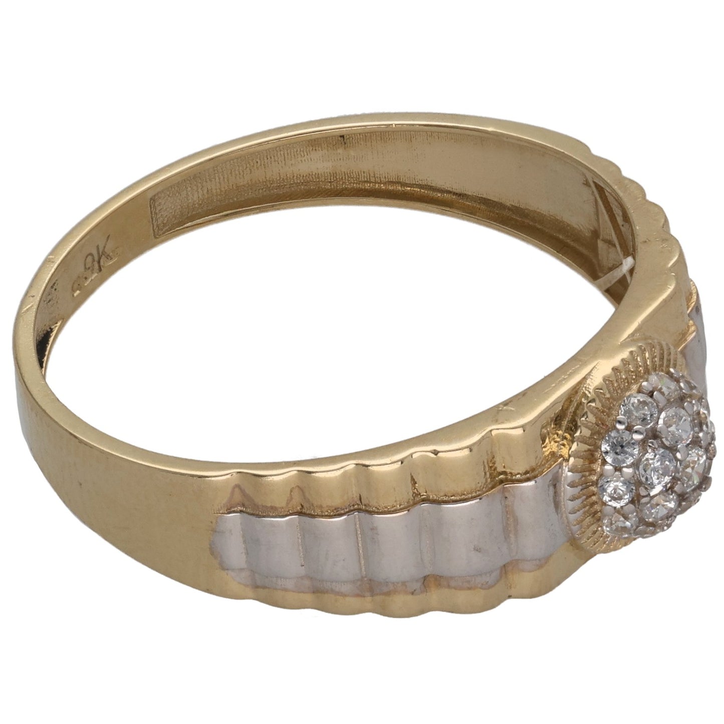 9ct Gold Cubic Zirconia Alternative Ring Size Y