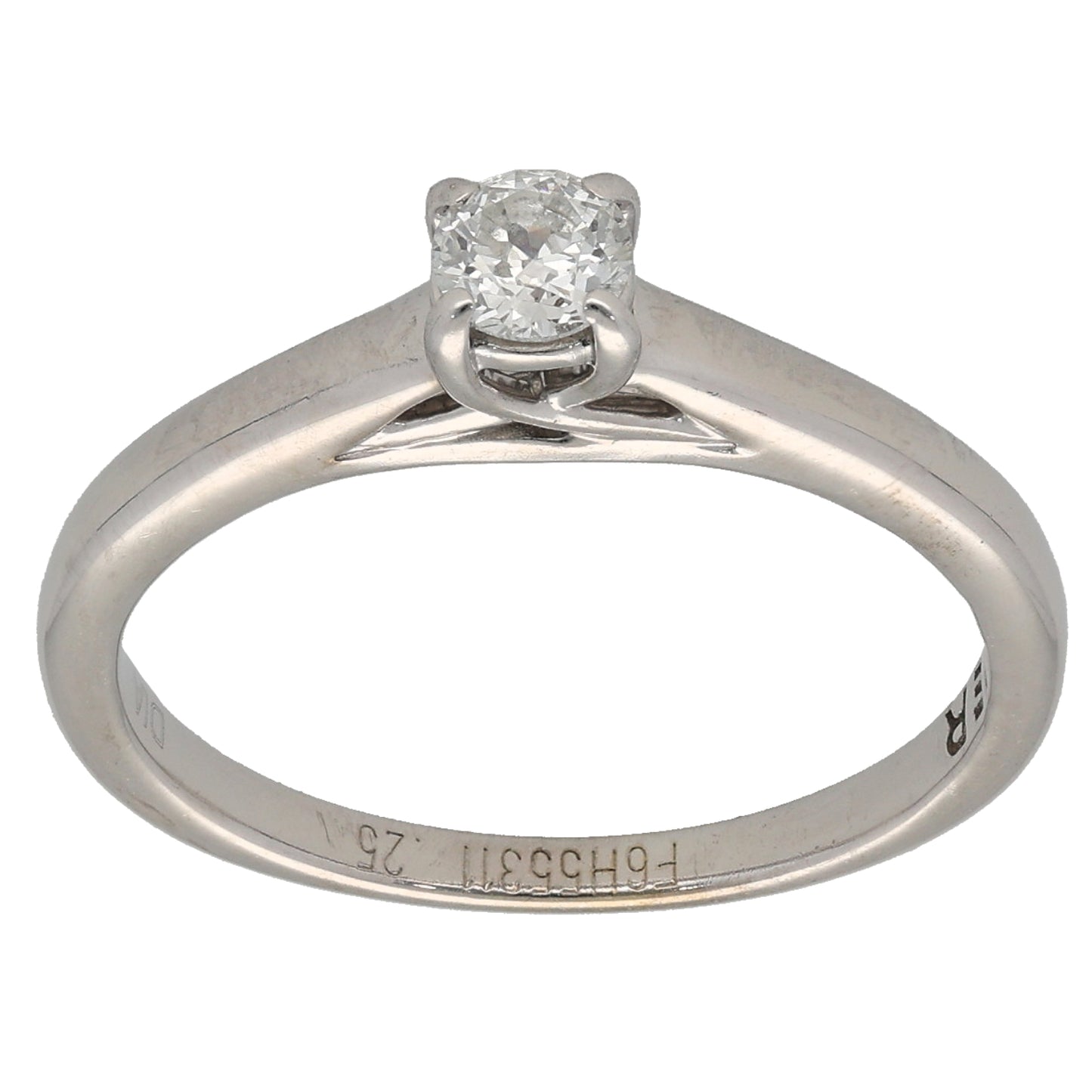 9ct White Gold 0.25ct Diamond Solitaire Ring Size O