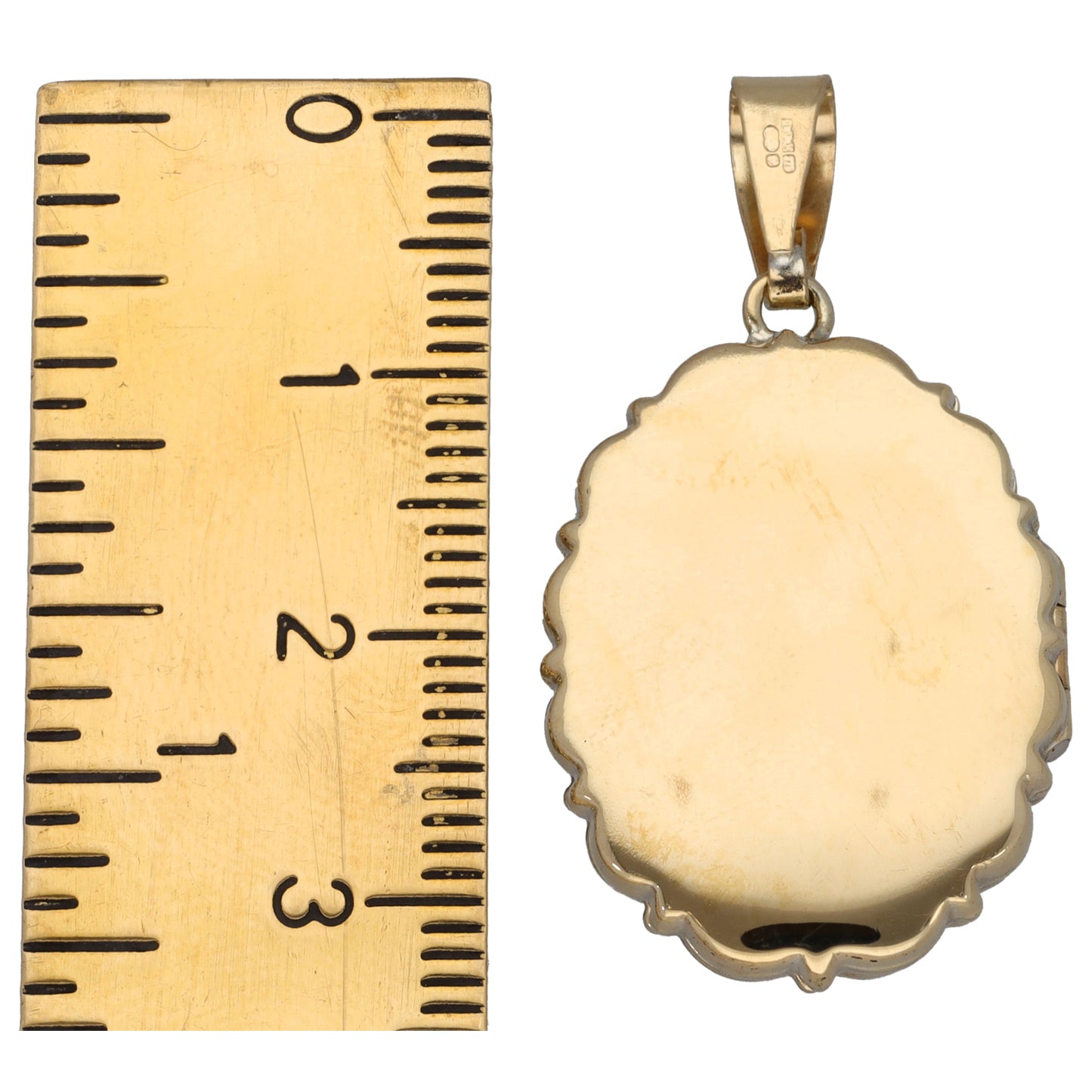 9ct Gold Patterned Locket Pendant