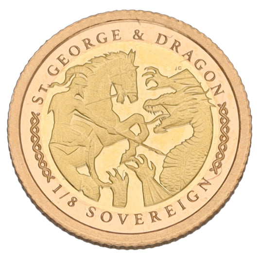 22ct Gold St George & Dragon Eighth Sovereign Coin 2022
