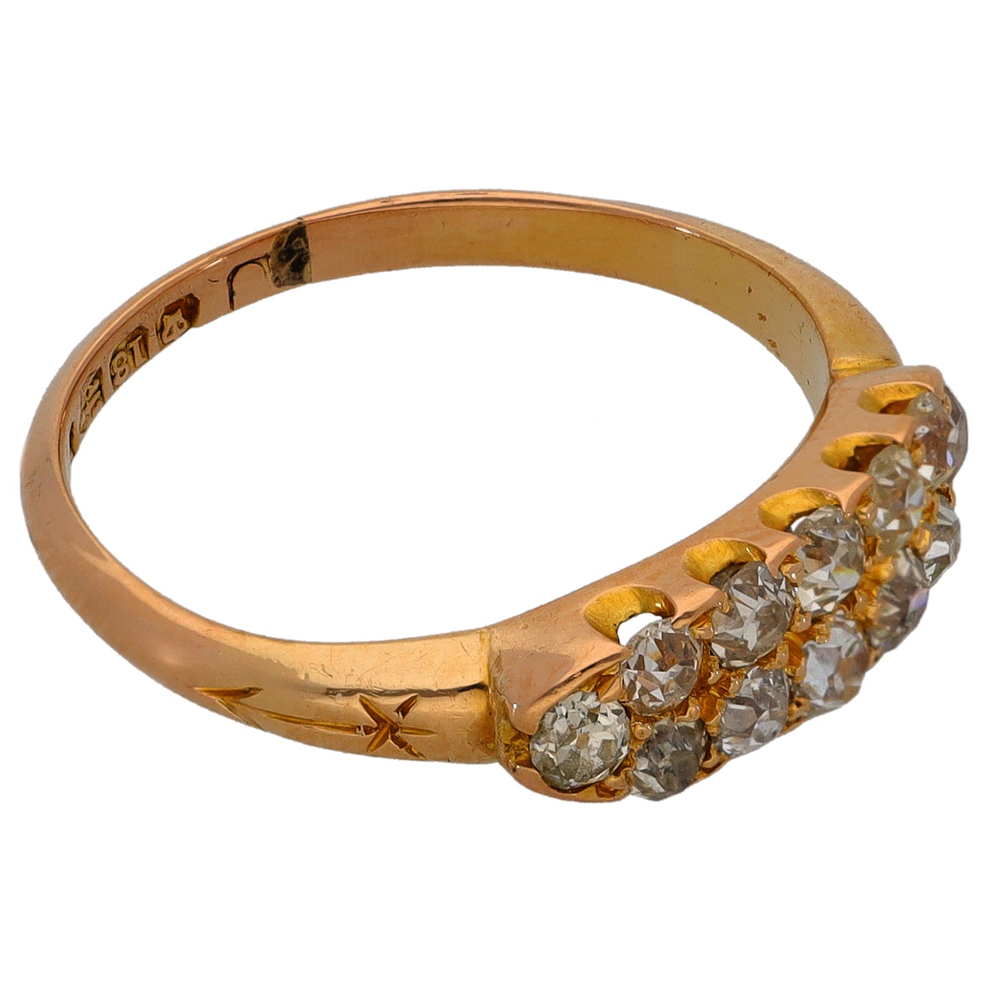 18ct Gold 0.05ct Diamond Stone Set Ring Antique & Vintage Size M