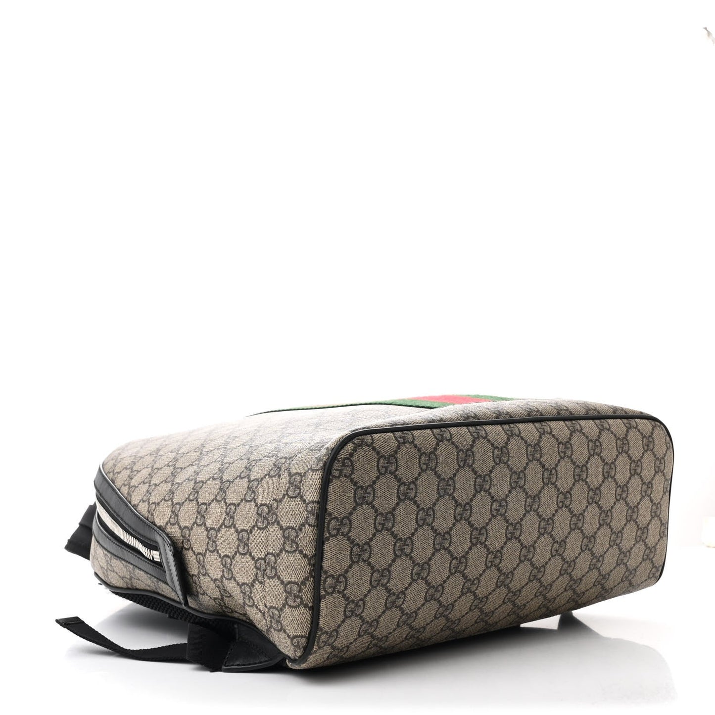 Gucci Web Backpack GG Supreme Coated Canvas Bag - Beige & Brown