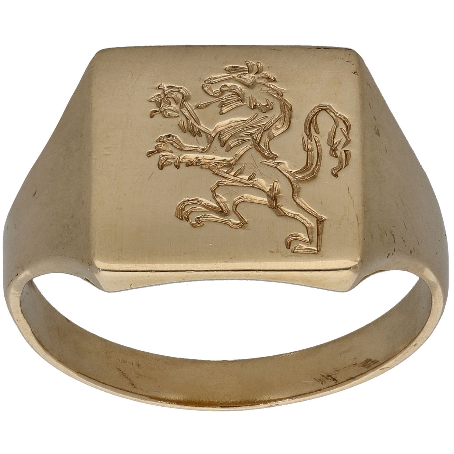 9ct Gold Patterned Signet Ring Size S