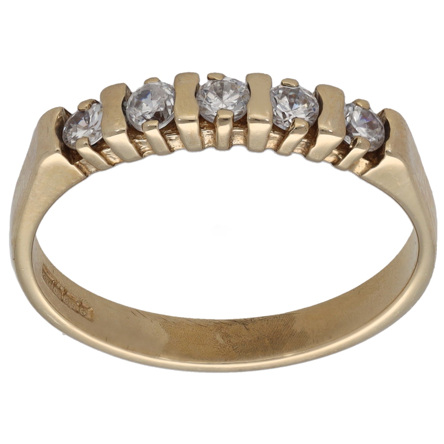 9ct Gold Cubic Zirconia Half Eternity Ring Size O