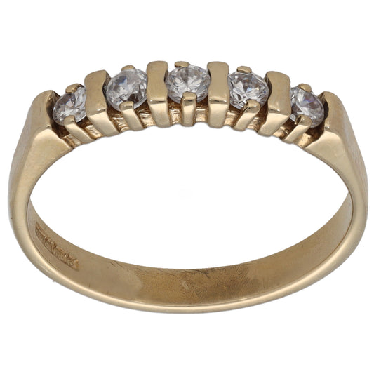 9ct Gold Cubic Zirconia Half Eternity Ring Size O