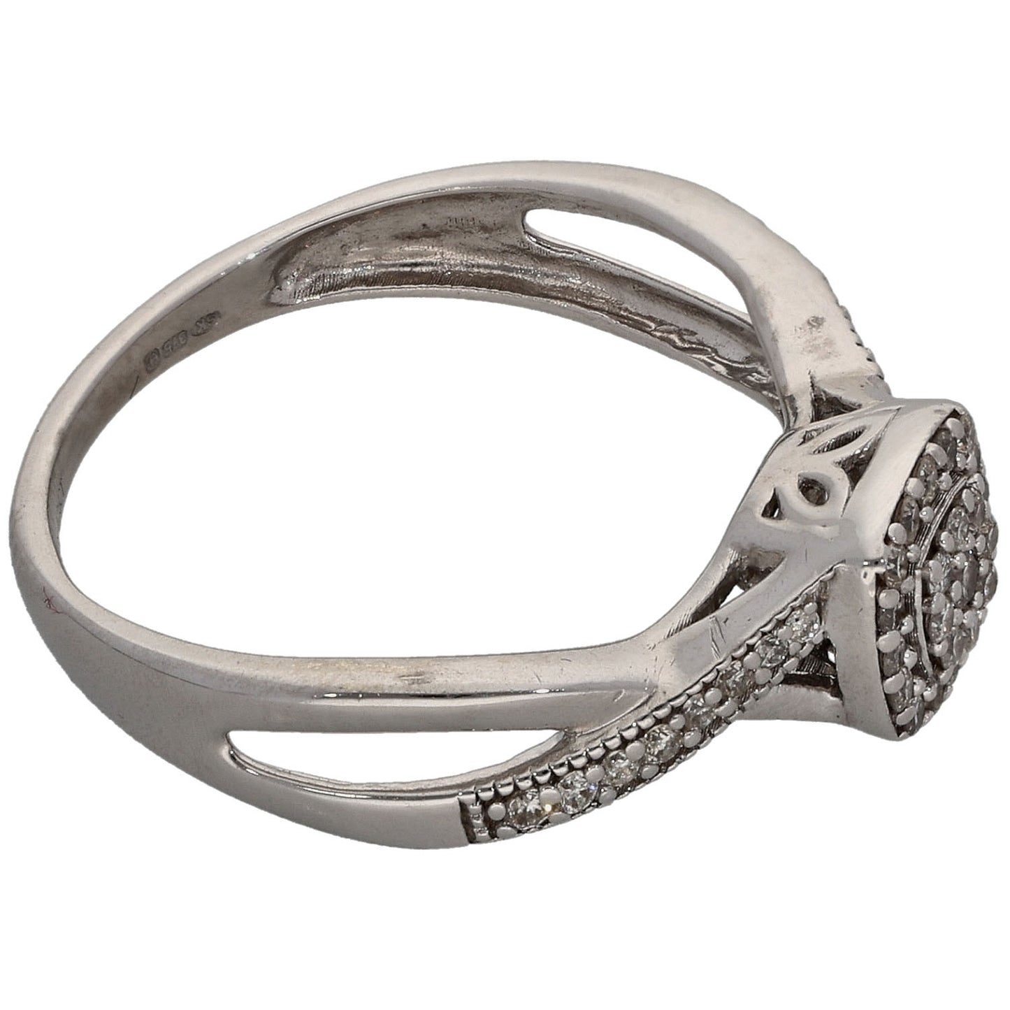 9ct Gold 0.25ct Diamond Cluster Ring Size M