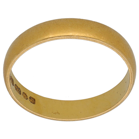 22ct Gold Plain Wedding Ring Size L