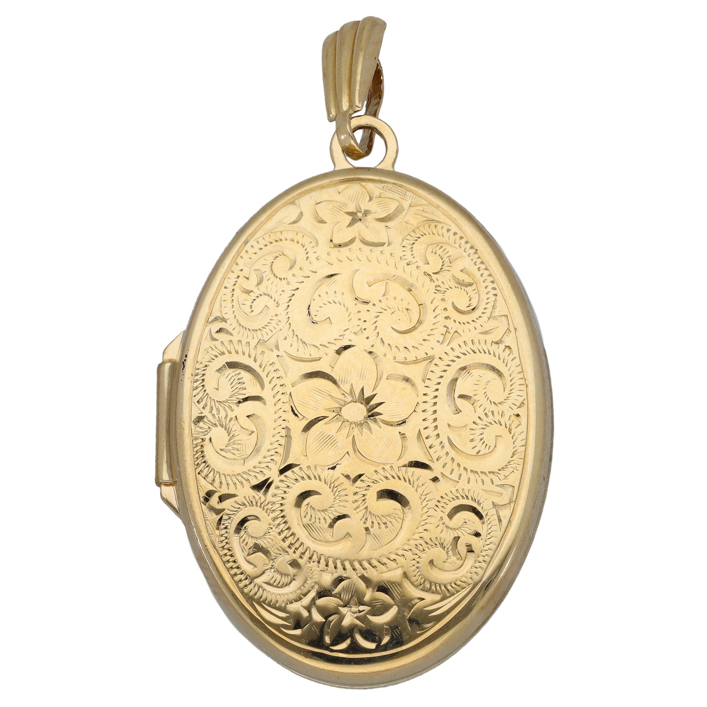 9ct Gold Patterned Locket Pendant