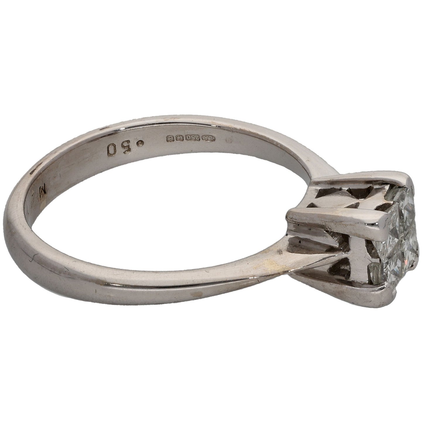 18ct White Gold 0.50ct Diamond Dress/Cocktail Ring Size L