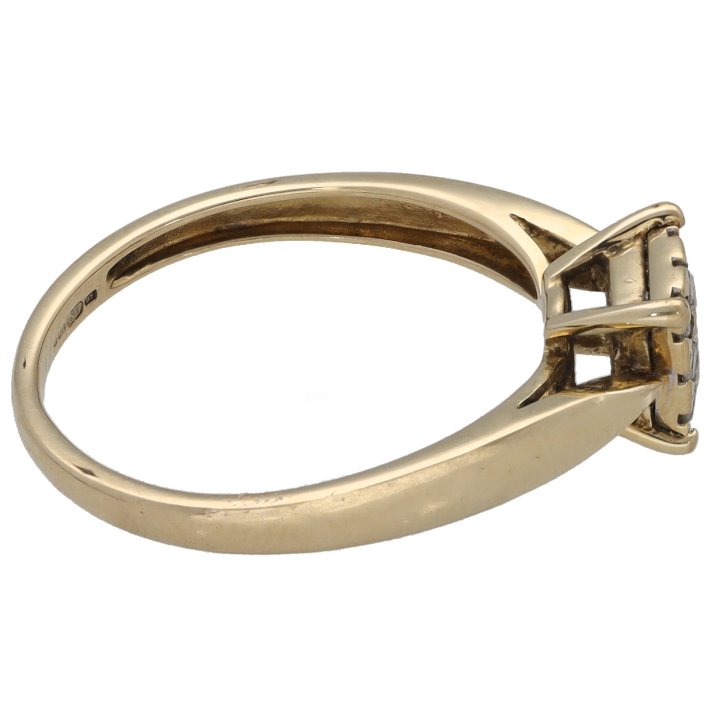 9ct Gold 0.15ct Diamond Cluster Ring Size K