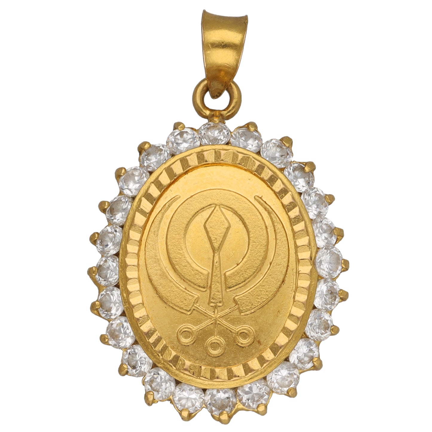 22ct Gold Cubic Zirconia Alternative Pendant