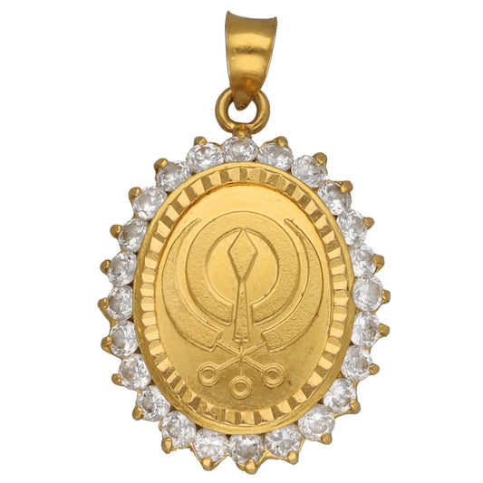 22ct Gold Cubic Zirconia Alternative Pendant