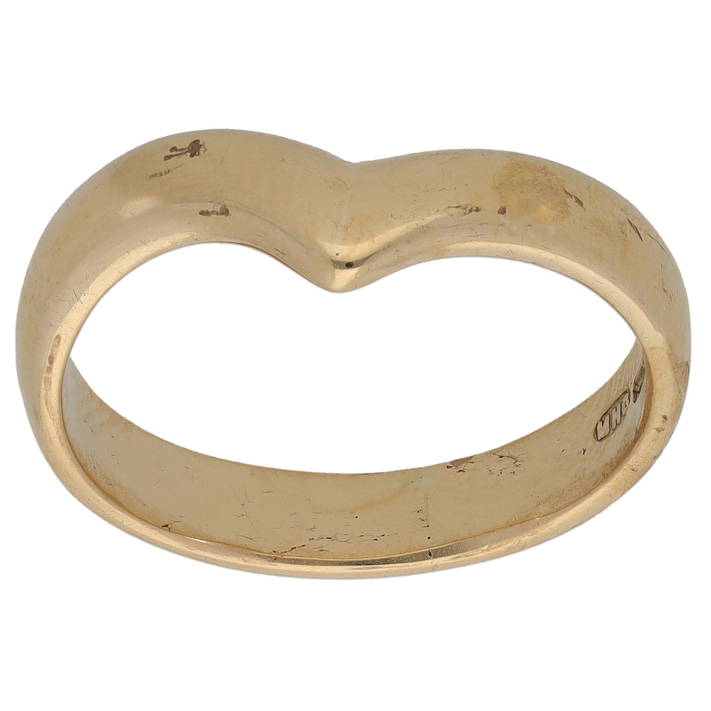 9ct Gold Wishbone Ring Size R