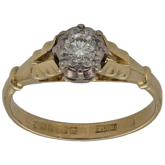 18ct Gold 0.20ct Diamond Solitaire Ring Size K