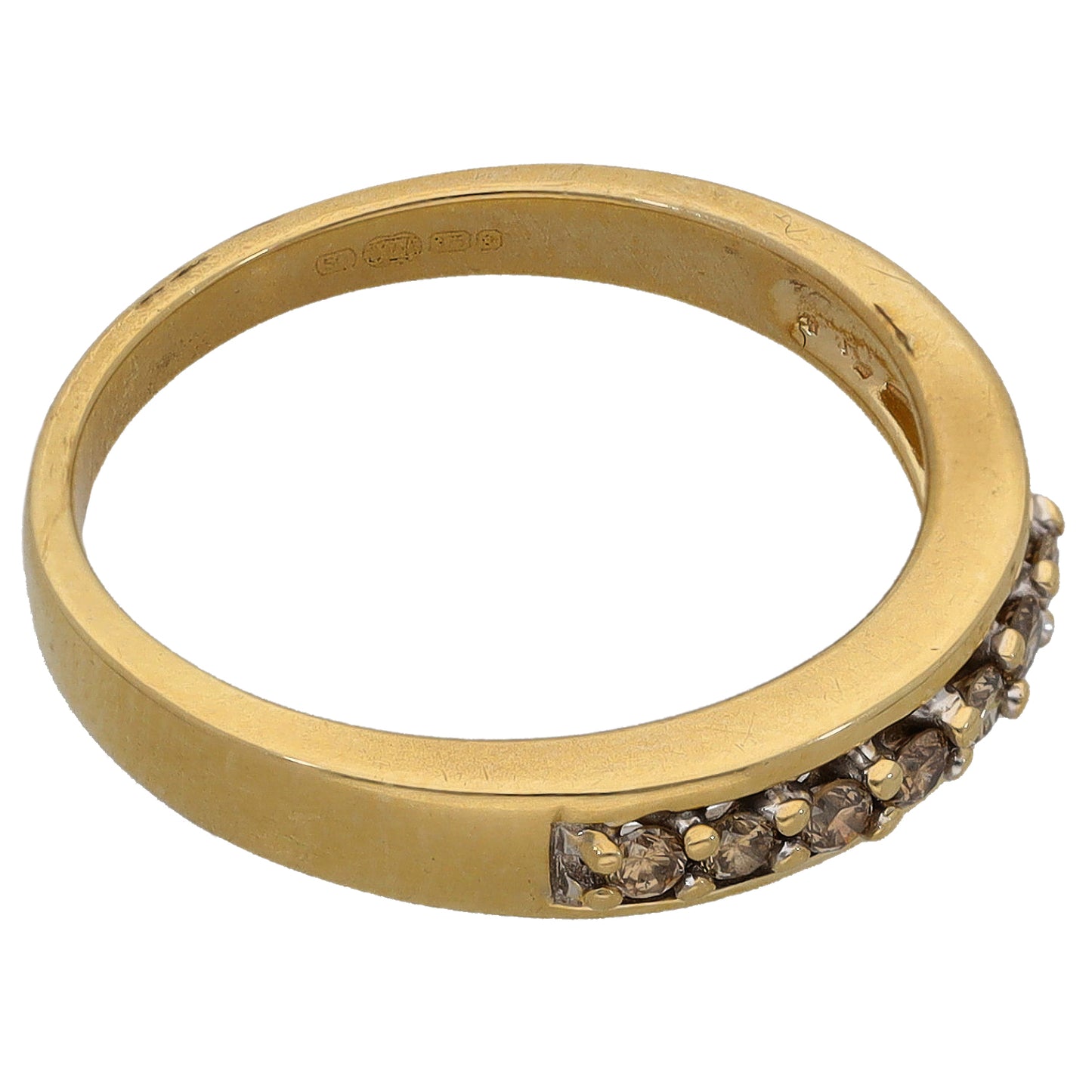 9ct Gold 0.15ct Diamond Half Eternity Ring Size L