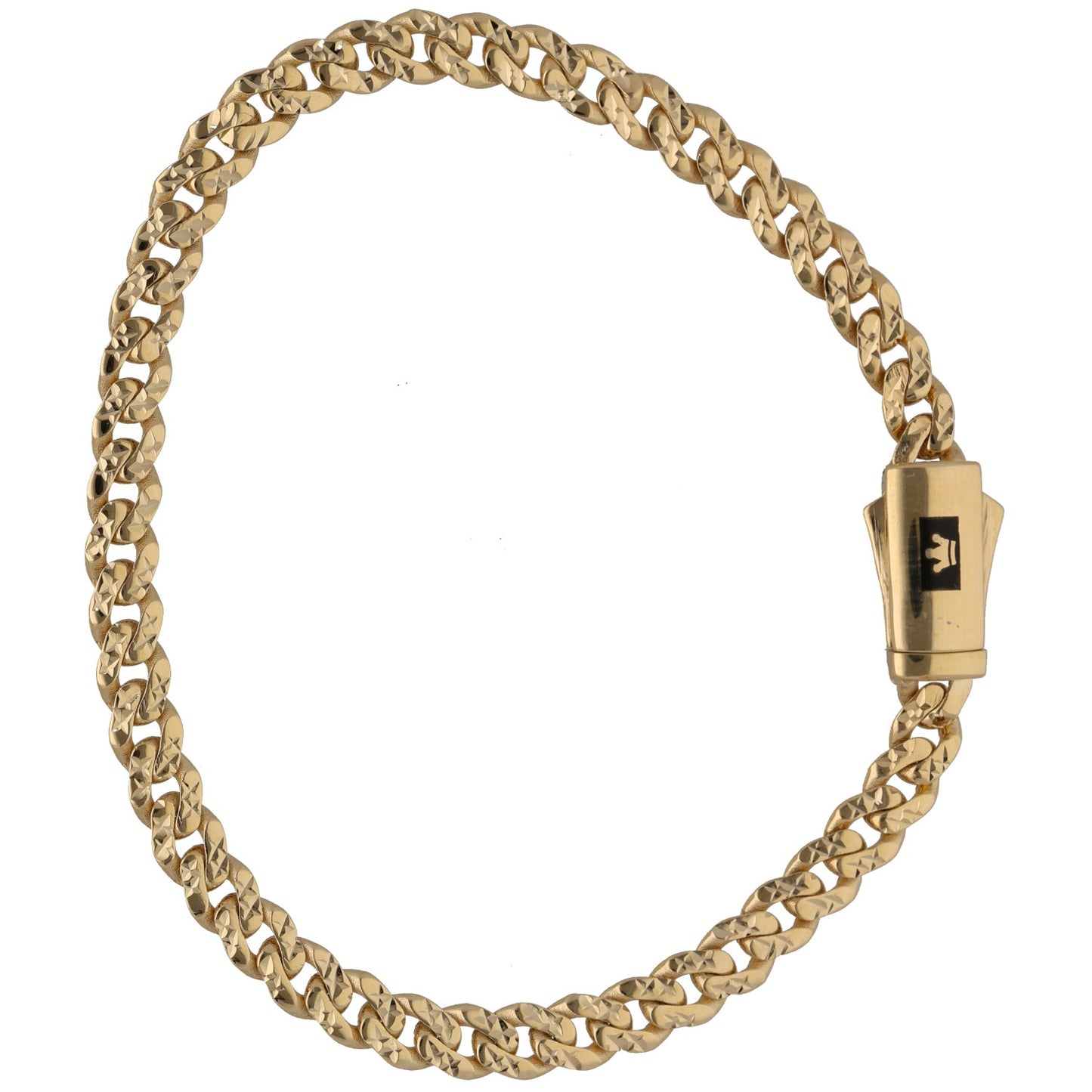New 14ct Gold Diamond Cut Cuban Bracelet