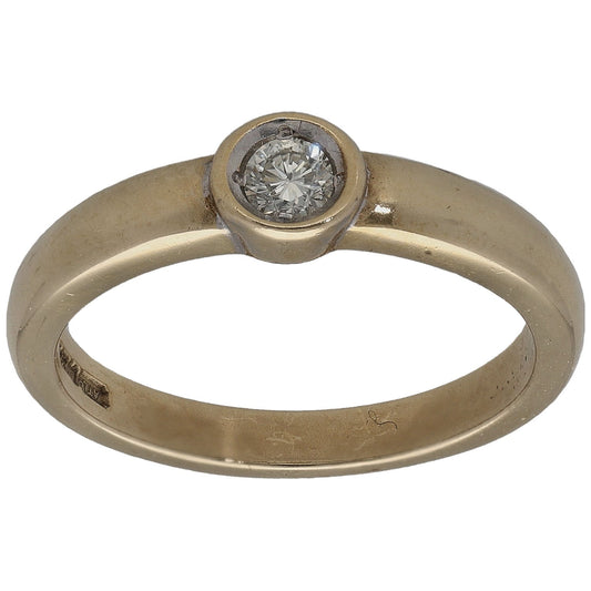 9ct Gold 0.10ct Diamond Solitaire Ring Size K