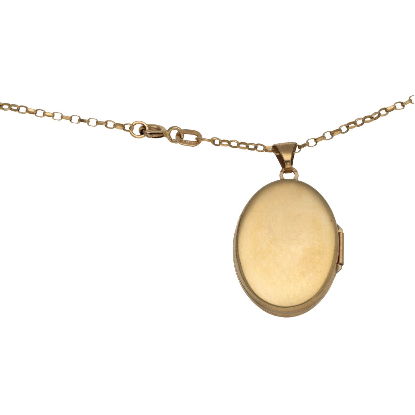 9ct Gold Patterned Locket Pendant With Chain