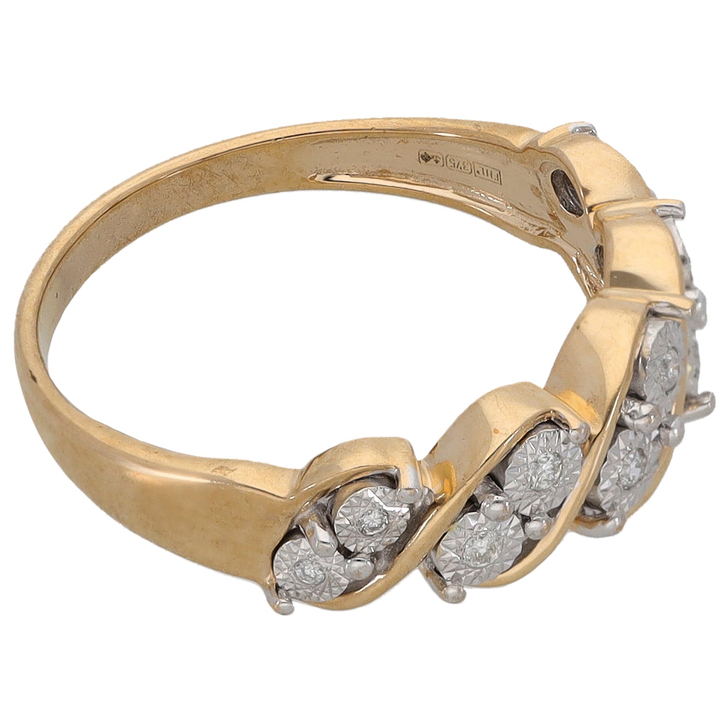 9ct Gold 0.20ct Diamond Dress/Cocktail Ring Size Q
