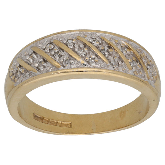 9ct Gold 0.075ct Diamond Dress/Cocktail Ring Size L