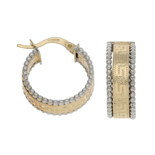 14ct Bicolour Gold Hoop Earrings