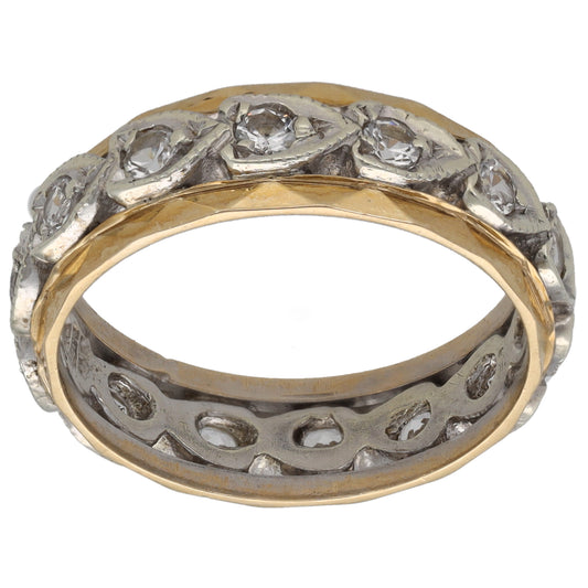 9ct Gold Cubic Zirconia Eternity Ring Size M