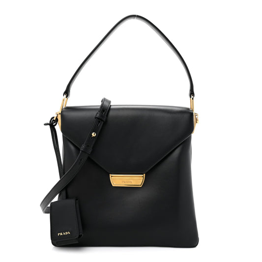 Prada Ingrid Calfskin Leather Bag - Black