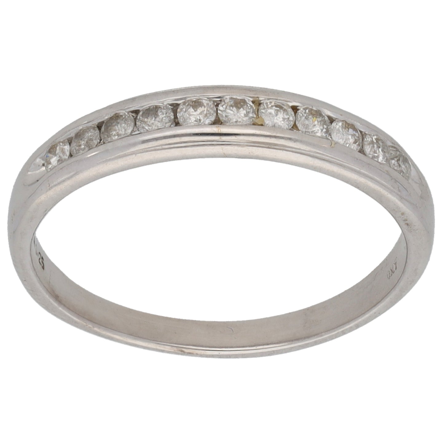 9ct White Gold 0.25ct Diamond Half Eternity Ring Size P