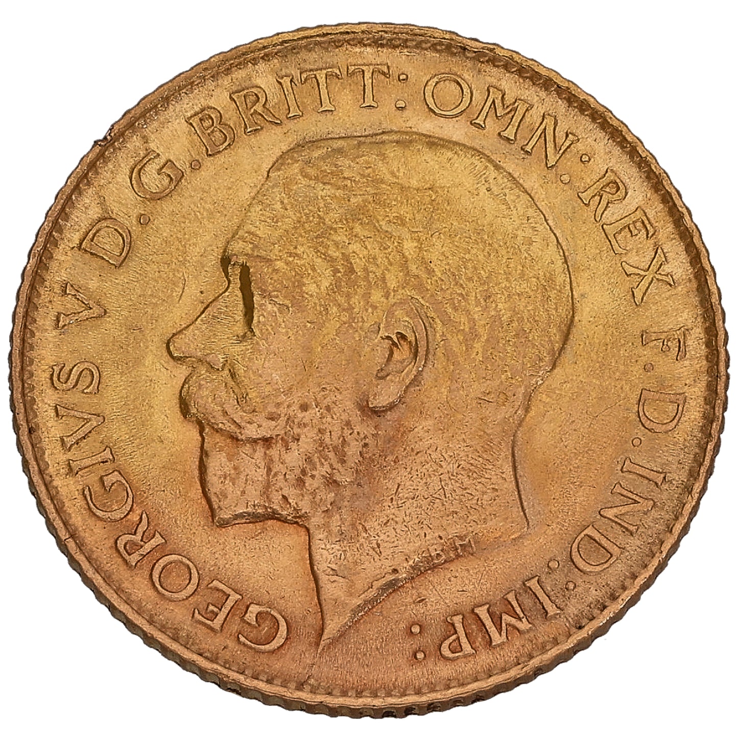 22ct Gold King George V Half Sovereign Coin 1914