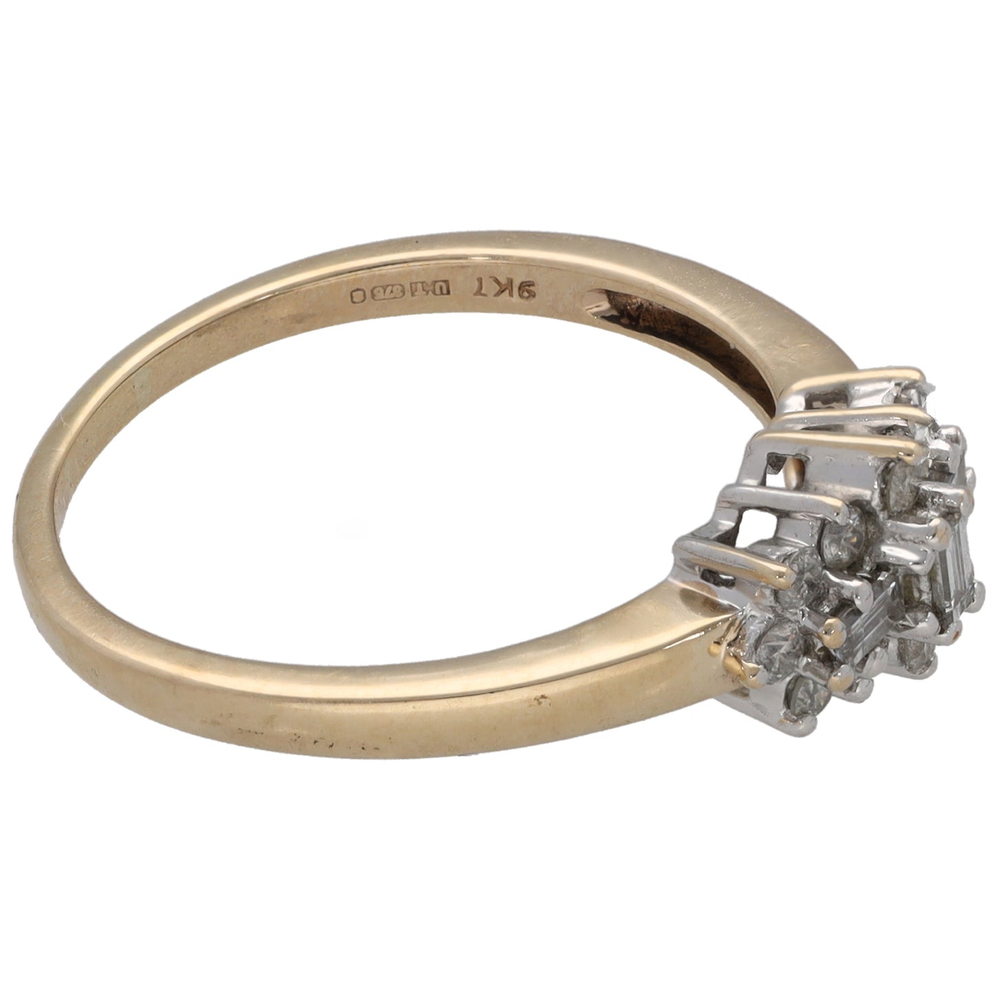 9ct Gold 0.19ct Diamond Cluster Ring Size N