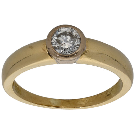 18ct Gold 0.50ct Diamond Solitaire Ring Size M
