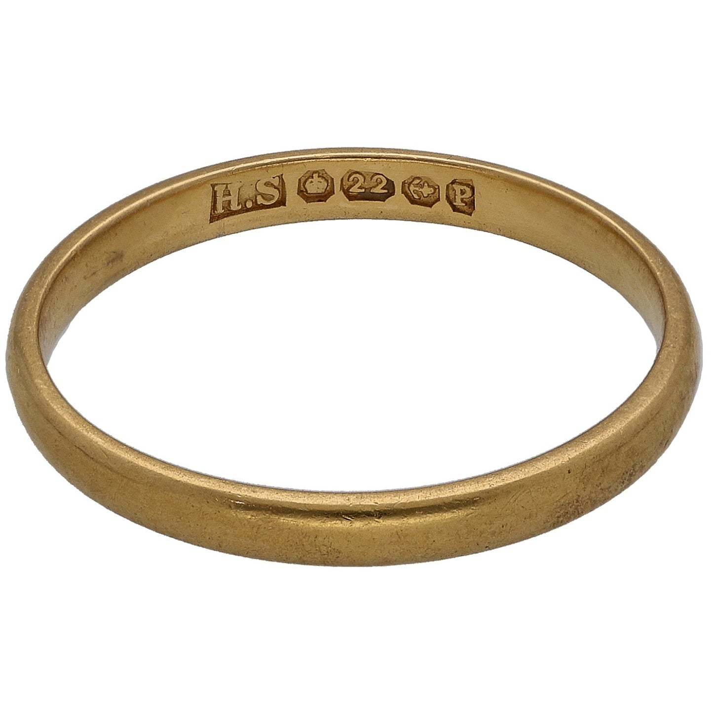 22ct Gold Plain Wedding Ring Size L