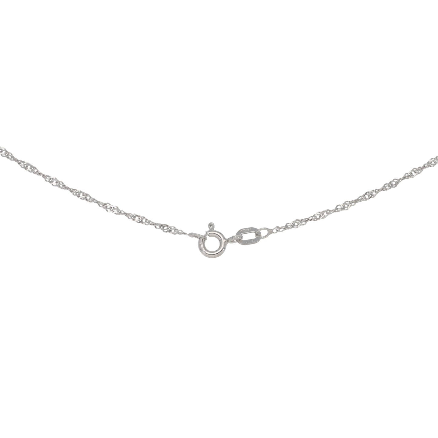 New 9ct White Gold Twist Curb Chain 20''