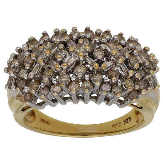 9ct Gold 0.63ct Diamond Dress/Cocktail Ring Size M