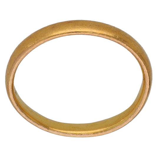 22ct Gold Plain Wedding Ring Size L