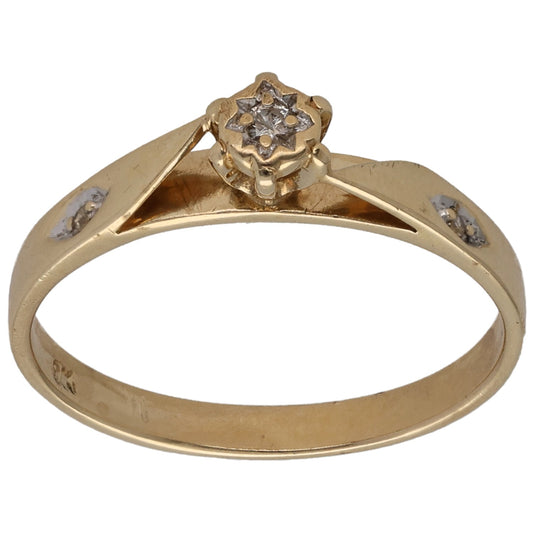 9ct Gold 0.03ct Diamond Dress/Cocktail Ring Size Q