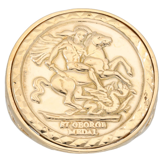 9ct Gold St George Ring Size K