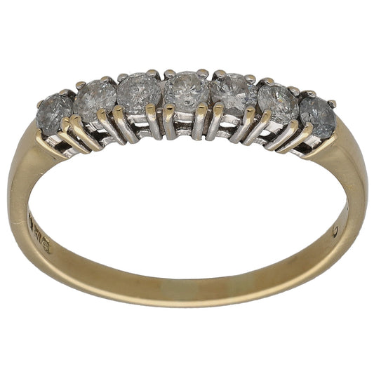18ct Gold 0.50ct Diamond Half Eternity Ring Size P