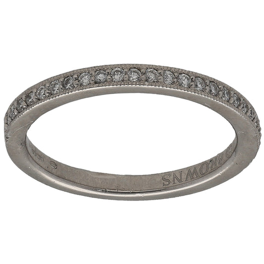 Platinum 0.12ct Diamond Half Eternity Ring Size L