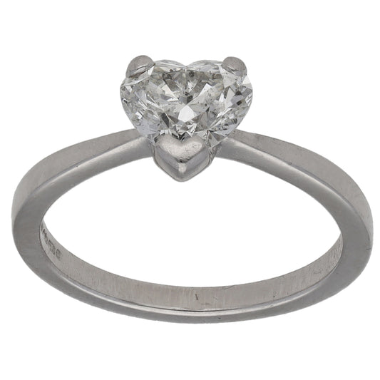 18ct White Gold 1.08ct Diamond Solitaire Ring Size L