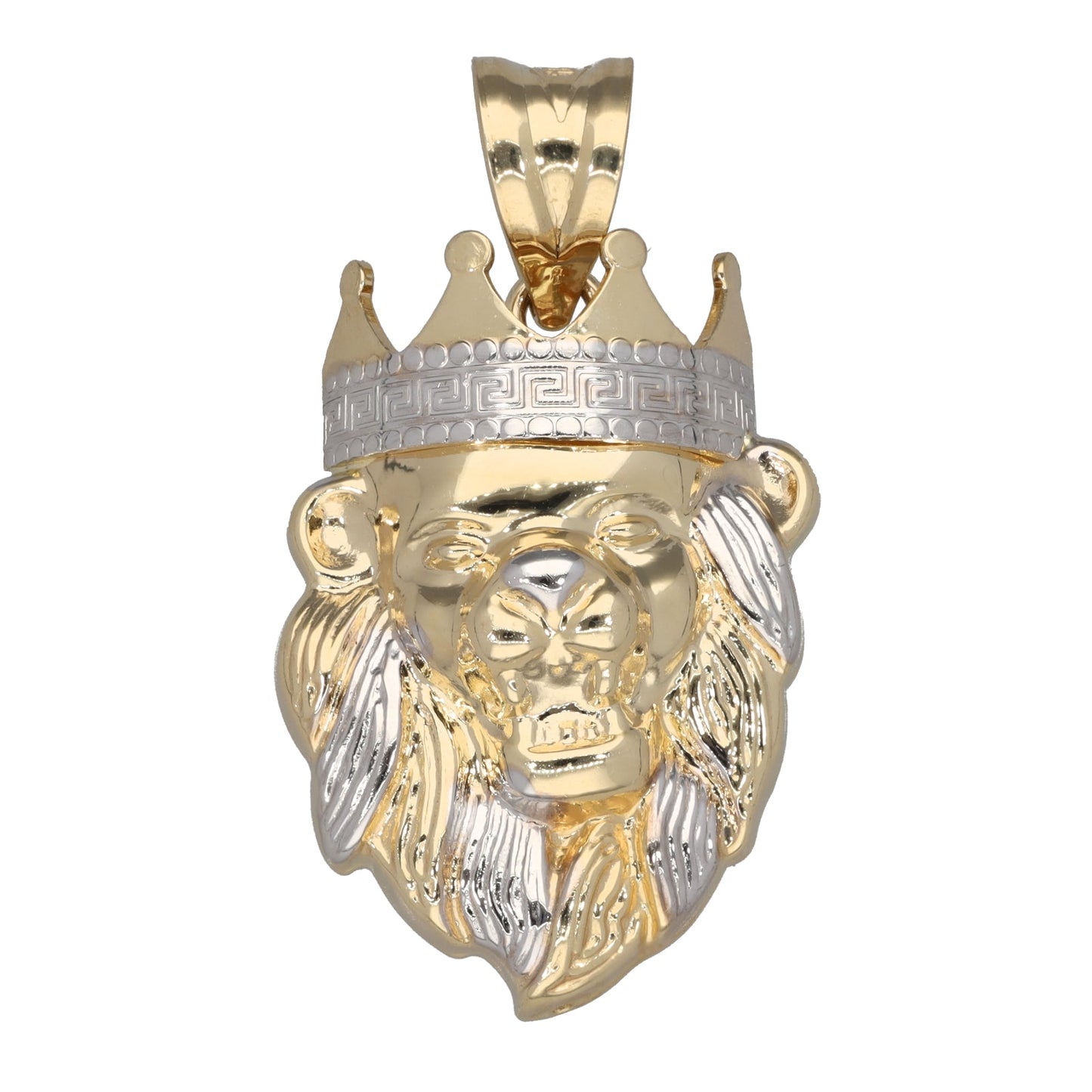 14ct Bi-Colour Gold Lion With Crown Pendant