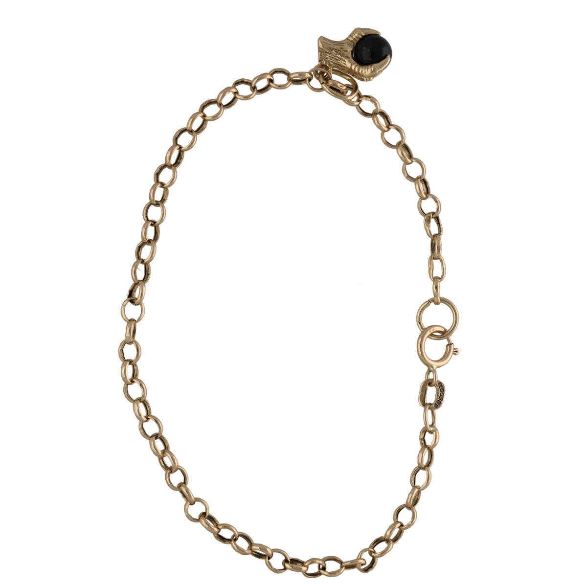 9ct Gold Onyx Belcher Bracelet