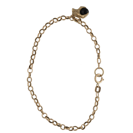 9ct Gold Onyx Belcher Bracelet