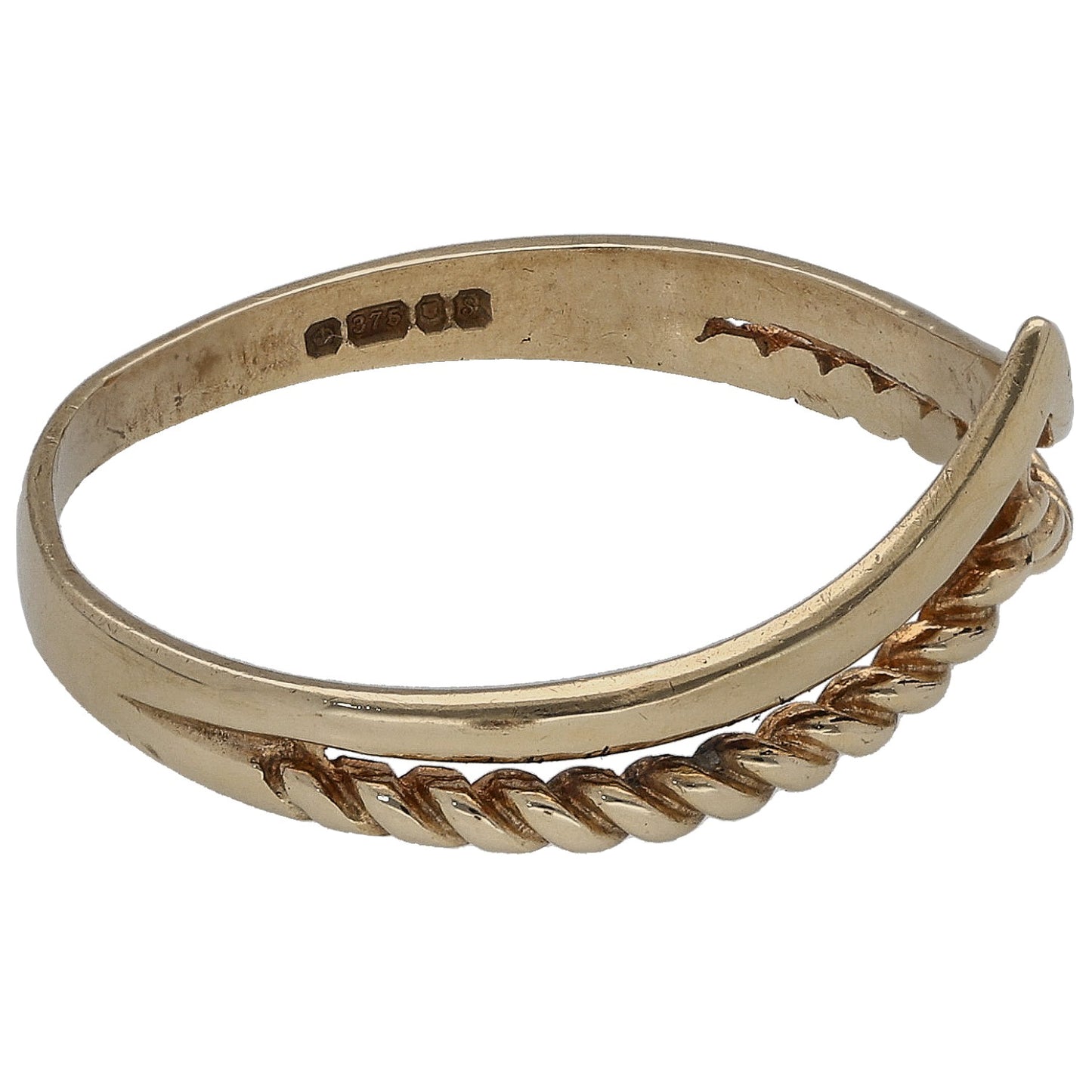 9ct Gold Wishbone Ring Size O
