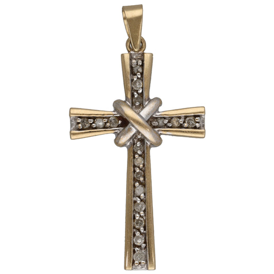 9ct Gold 0.34ct Diamond Cross Pendant
