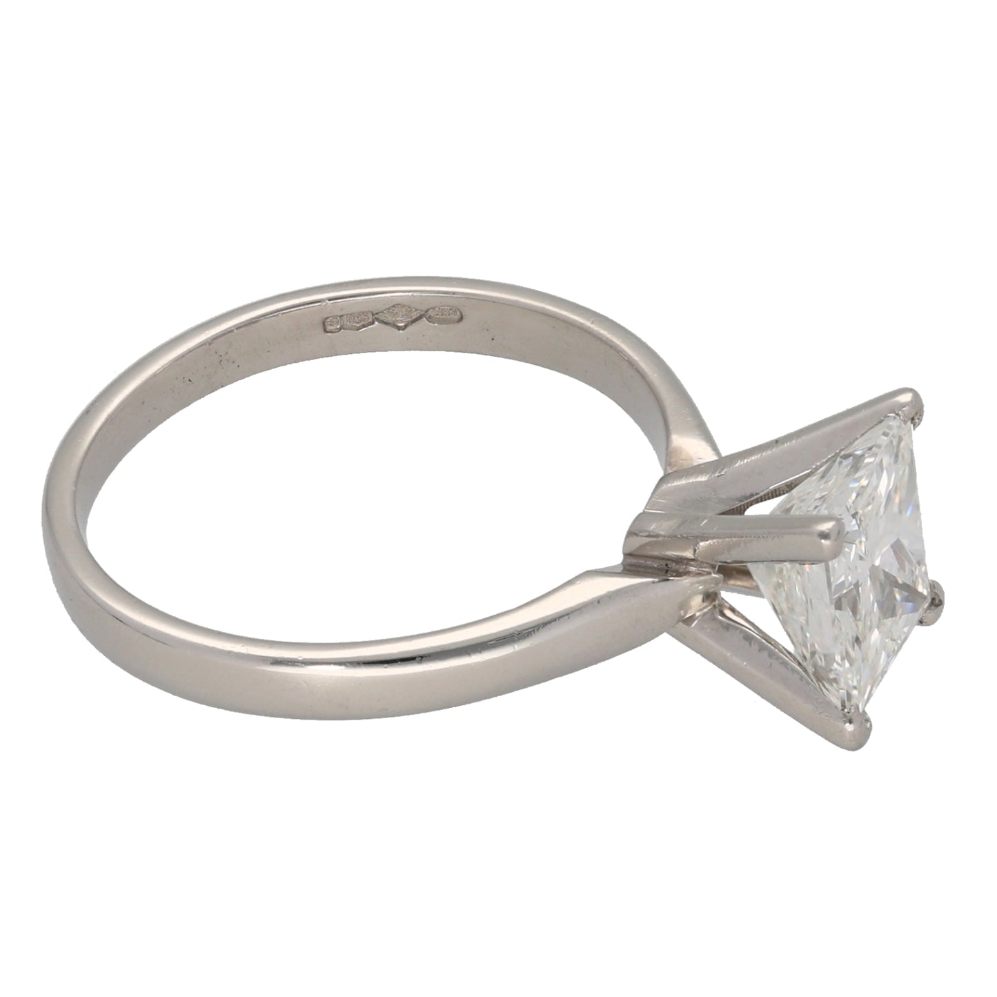 Platinum 1.74ct Diamond Solitaire Ring Size M