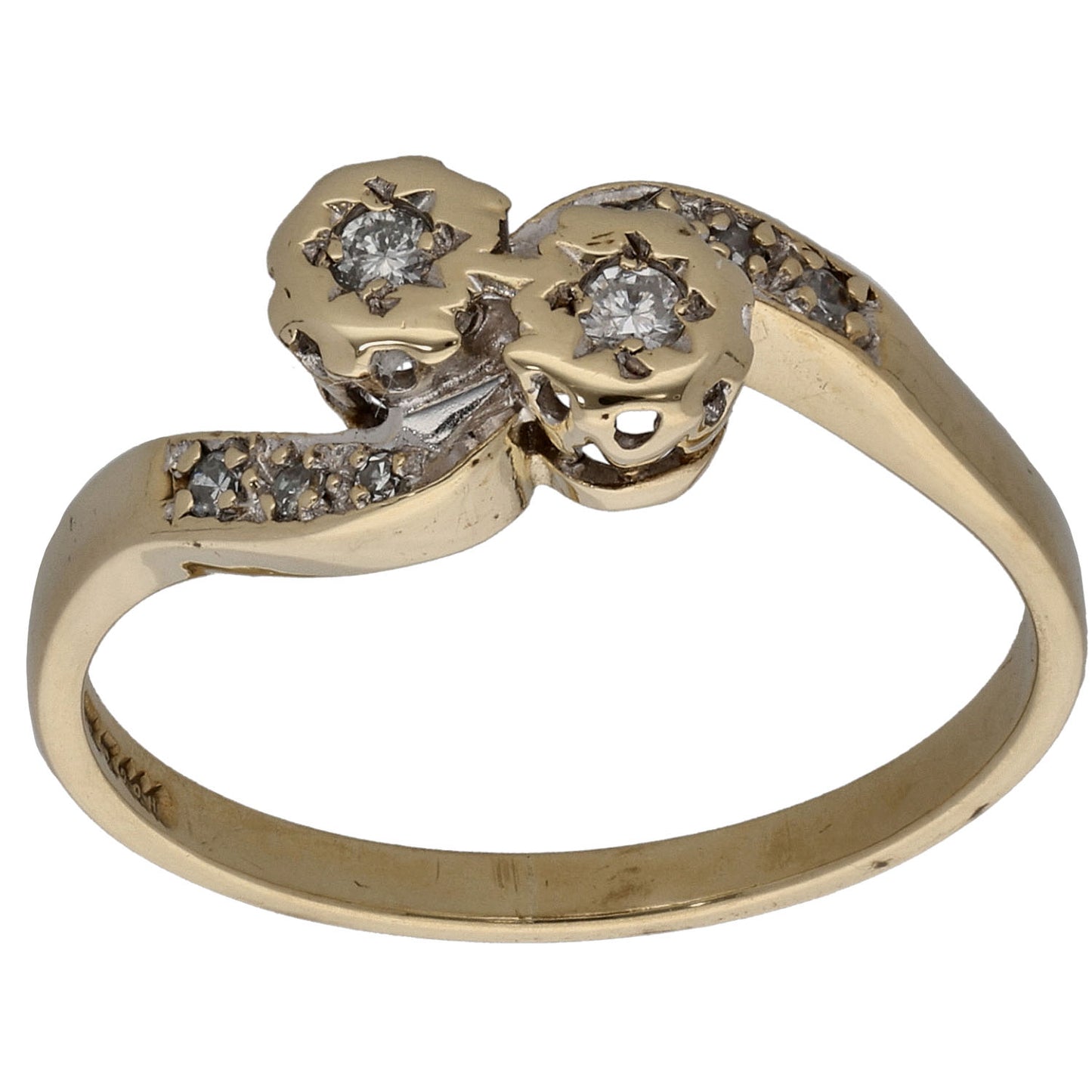9ct Gold 0.10ct Diamond Dress/Cocktail Ring Size N